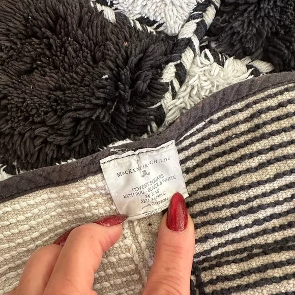 MacKenzie-Childs Black and White Checkered Door Mat - Picture 3 of 8